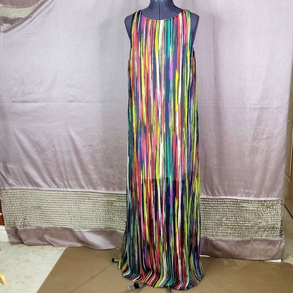 SANGRIA Multicolored Striped Sleeveless Maxi Dress Size 6